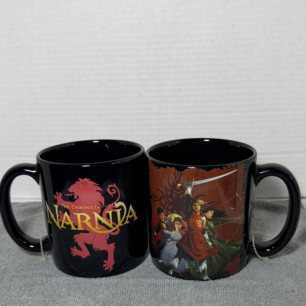 Two Disney Narnia Coffee Mug Vtg  Collectible by Disney Enterprises - Black